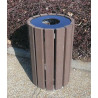 Poubelle Ronde à Fente Extérieur 90L Escapade Marron Hauteur 77cm