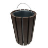 Poubelle Ronde à Bac Extérieur 70L Escapade Marron Hauteur 85cm - A398129