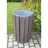 Poubelle Ronde à Bac Extérieur 70L Escapade Marron Hauteur 85cm