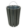 Poubelle Ronde à Bac Extérieur 70L Escapade Gris Hauteur 85cm - A398130