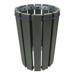 Poubelle Ronde avec Tendeur Extérieur 90L Escapade Gris Hauteur 77cm - A398117