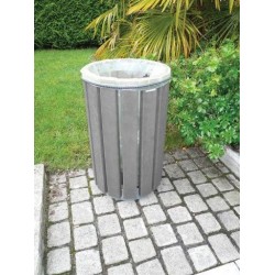 Poubelle Ronde avec Tendeur Extérieur 90L Escapade Gris