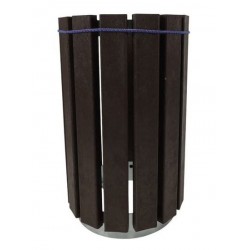 Poubelle Ronde avec Tendeur Extérieur 90L Escapade Marron