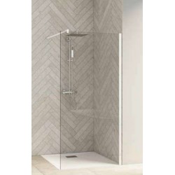 Paroi de Douche Fixe KINEDO Smart Design Solo L60cm Chromé Verre Transparent - PA900CTNE - NEUVE