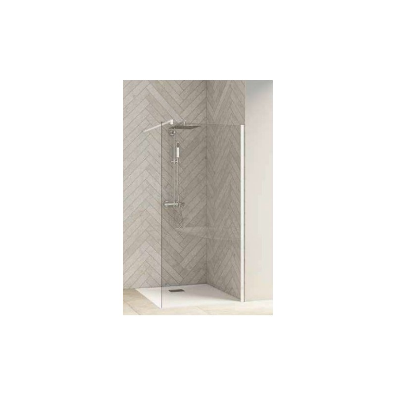 Paroi de Douche Fixe KINEDO Smart Design Solo L60cm Chromé Verre Transparent - PA900CTNE - NEUVE