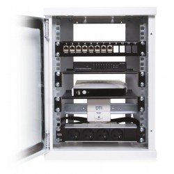 Coffret de Communication 10" CAHORS Étagère+Rail DIN+Brassage+Distribution+DTI RJ45+7 Cordons+8 Embases - 13P1553200