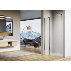 Porte de Douche RONAL Solino avec Partie Fixe en Ligne Verre Transparent