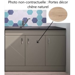 Meuble Sous-Évier de Cuisine NEOVA Décliq Déco 3 Portes Décor Chêne Naturel L120 cm - S13NA23PR120BT1