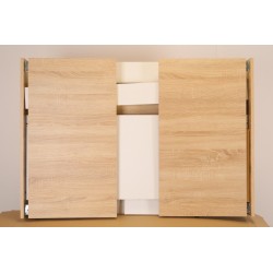 Meuble Sous-Évier de Cuisine NEOVA Décliq Déco 3 Portes Décor Chêne Naturel L120 cm - S13NA23PR120BT1