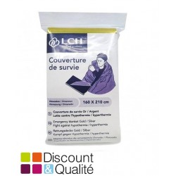 Lot de 200 Couvertures de Survie LCH MEDICAL Non Stérile Or/Argent 160x210cm - 72002