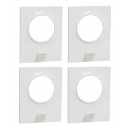 Lot de 4 Plaques de Finition avec Crochet Multi-Usage SCHNEIDER Odace Styl Pratic 1 Poste Blanc - S520722