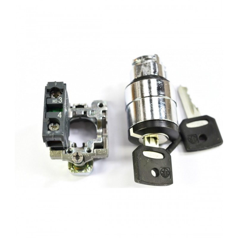 Commutateur Bouton Tournant à Clé 455 SCHNEIDER Harmony XB4 Ø22 2 Positions fixes Vis à Étrier - XB4BG21