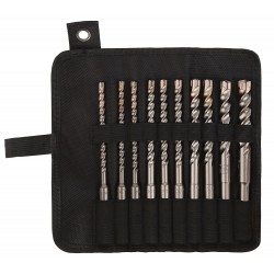 Trousse de 10 Forets Béton DIAGER Booster Plus Compatible SDS-Plus Ø6-8-10-12-14x160mm 3 Taillants pour Perforateur - 072B