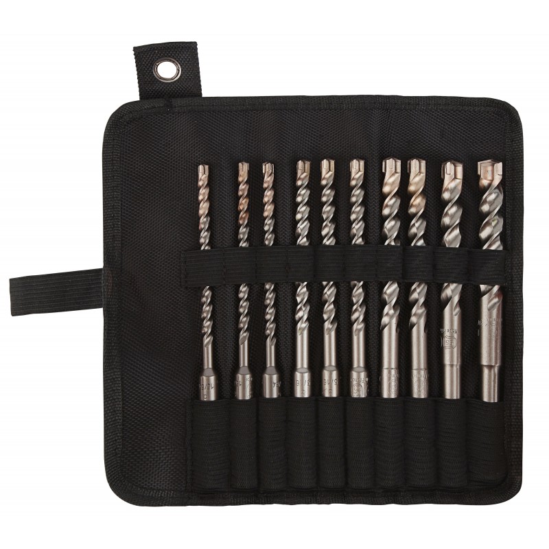 Trousse de 10 Forets Béton DIAGER Booster Plus Compatible SDS-Plus Ø6-8-10-12-14x160mm 3 Taillants pour Perforateur - 072B