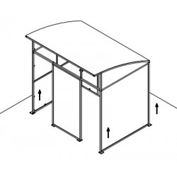 Abri de Parking pour Fumeurs avec Banc Assis-Debout et Panneau Frontal - A172268 - NEUF Déclassé