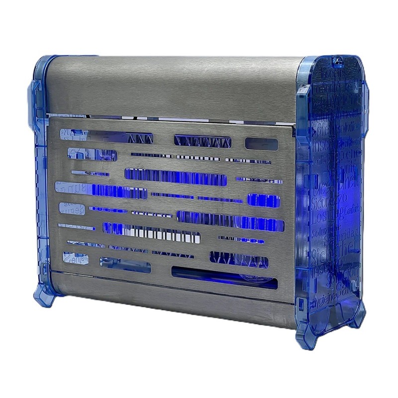 Désinsectiseur Électrique FRANSTAL Flyinbox 2x5W LED Surface Désinfection 120m² Inox/Bleu - IBRFX10ITSLED