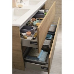 Meuble de Salle de Bain Sous Vasque SANIJURA Nolita Soho 2 Tiroirs L120cm Chêne Arlington - 775006