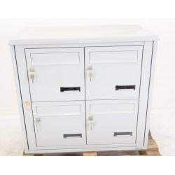 Bloc de 4 Boîtes aux Lettres LEABOX Collective Extérieur Mural Gris - 2x2