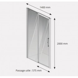 Porte de Douche Coulissante AKW Larenco