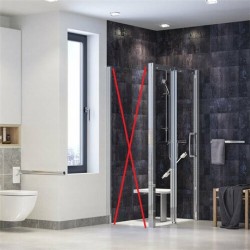 Porte de Douche Coulissante AKW Larenco 1400x2000mm en Aluminium Chromé - 27627