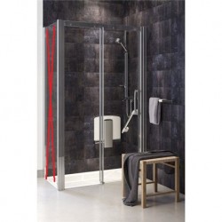 Porte de Douche Coulissante AKW Larenco Pose en Niche en Aluminium Chromé