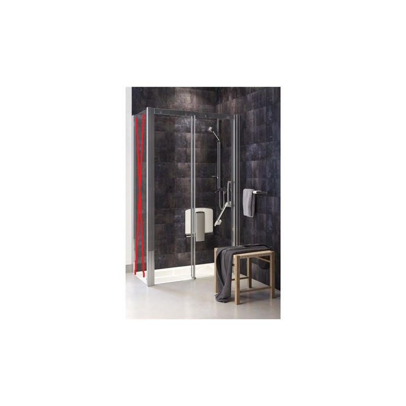 Porte de Douche Coulissante AKW Larenco Pose en Niche en Aluminium Chromé