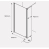 Paroi de Douche AKW LevelBest avec Paroi Segment Pivotante 180° L400mm