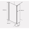 Paroi de Douche AKW LevelBest avec Paroi Segment Pivotante 180° L400mm