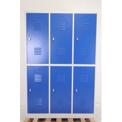 Vestiaire Industriel de Rangement 6 Casiers avec Penderie Fermeture par Cadenas