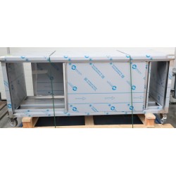 Meuble Buffet Inox Traversant TOURNUS EQUIPEMENT Portes Coulissantes 2 Faces sur Roulettes 200x70x92cm