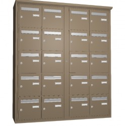 Bloc de 20 Boîtes aux Lettres LEABOX Collective Intérieur Sans Pieds Marron - 4x5