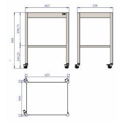 Table Inox Multi-Services SOFINOR 4 Roulettes