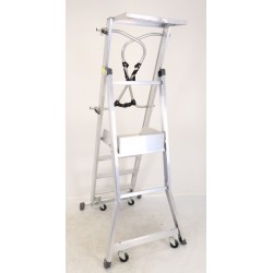 Échelle Plateforme Roulante Mobile Aluminium MANUEST Pirl4 4 Marches 4 Roulettes - 8MESDP44D0NAV