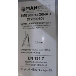 Échelle Plateforme Roulante Mobile Aluminium MANUEST Pirl4 4 Marches 4 Roulettes - 8MESDP44D0NAV