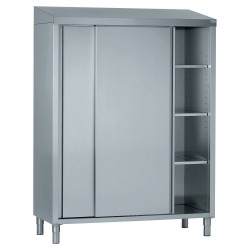Armoire Haute en Inox 2 Portes Coulissantes TOURNUS EQUIPEMENT 3 Etagères 1200x2000x600mm - 802922