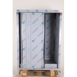 Armoire Haute en Inox 2 Portes Coulissantes TOURNUS EQUIPEMENT 3 Etagères 1200x2000x600mm