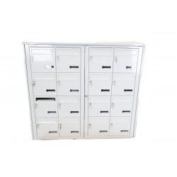 Bloc de 16 Boîtes aux Lettres LEABOX Collective Extérieur Gris Sans Pieds - 4x4 - NEUF Déclassé