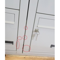 Bloc de 16 Boîtes aux Lettres LEABOX  Extérieur Gris Sans Pieds - 4x4 - NEUF Déclassé