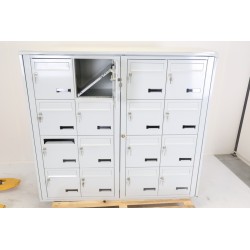 Bloc de 16 Boîtes aux Lettres LEABOX Collective Extérieur Gris Sans Pieds - 4x4 - NEUF