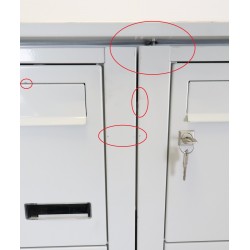 Bloc de 16 Boîtes aux Lettres LEABOX Collective Extérieur Gris Sans Pieds - 4x4