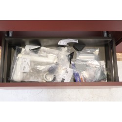 Ensemble Meuble Sous-Vasque Rouge et Miroir DELPHA Delphy Optimise - B7PV2CP90