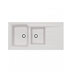 Évier à Poser ALTERNA Primeo 2 Cuves en Résine 1200x600x30mm Blanc - 7696961 - NEUF Déclassé