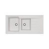 Évier à Poser ALTERNA Primeo 2 Cuves en Résine 1200x600x30mm Blanc - 7696961 - NEUF Déclassé