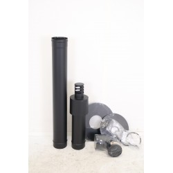 Kit Horizontal Conduit de Poêle Etanche DINAK Diflux Sortie Supérieure Noir - 0321080THEPN