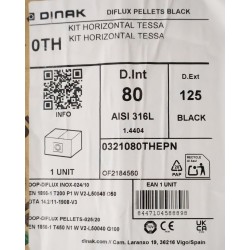 Kit Horizontal Conduit de Poêle Etanche DINAK Diflux Sortie Supérieure Noir - 0321080THEPN