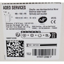 Chauffe-Eau Électrique 150L ADEO SERVICES Vertical Mural 971222