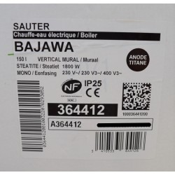 SAUTER 364412 - Chauffe-Eau Electrique 150L Bajawa Stéatite