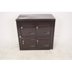 Bloc de 4 Boîtes aux Lettres LEABOX Collective Intérieur Marron Sans Pieds - 2x2