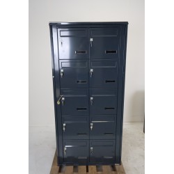 Bloc de 10 Boites aux Lettres LEABOX Collective Extérieur Gris Anthracite Sans Pieds - 2x5 - NEUF