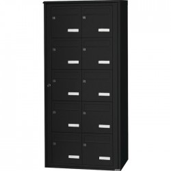 Bloc de 10 Boites aux Lettres LEABOX Collective Extérieur Gris Anthracite Sans Pieds - 2x5 - NEUF Déclassé